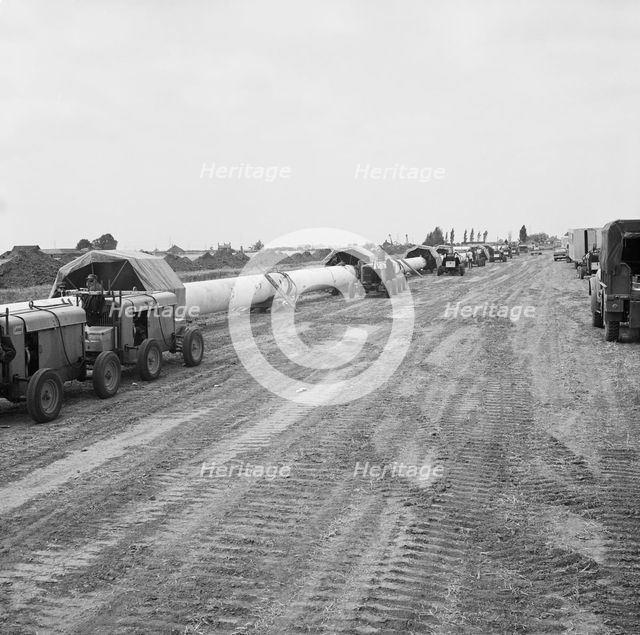 A view of the Fens gas pipeline, Norfolk, 24/07/1967. Creator: John Laing plc.