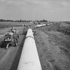 A view of the Fens gas pipeline, Norfolk, 24/07/1967. Creator: John Laing plc