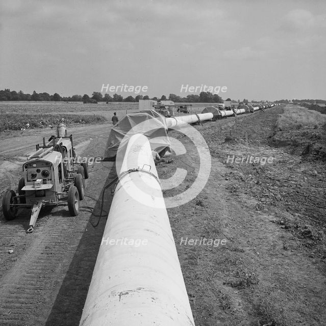 A view of the Fens gas pipeline, Norfolk, 24/07/1967. Creator: John Laing plc.