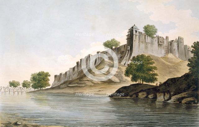 A View of the Fort of Ilionpoor upon the Banks of the River Goomty, pub. 1785-88. Creator: William Hodges (1744-97).
