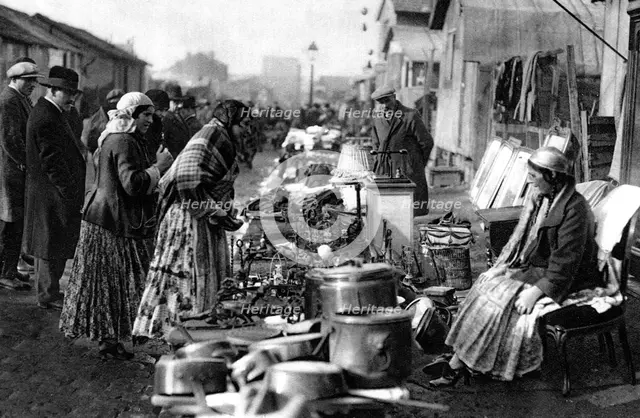 A view of the flea market at the entrance of St Ouen, Paris, 1931Artist: Ernest Flammarion