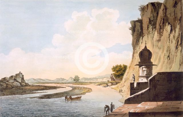 A View of the Gaut at Etawa, on the Banks of the River Jumna, pub. 1785-88. Creator: William Hodges (1744-97).