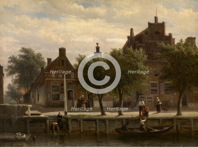 A View of the Harbour of Hasselt, Overijssel, 1862. Creator: Cornelis Springer.