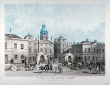 A view of the Horse Guards from Whitehall Westminster, London, 1836. Artist: Anon