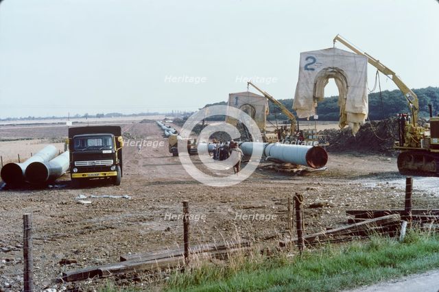 A view of the installation of the Martin pipeline, Hertfordshire, 23/09/1981. Creator: John Laing plc.