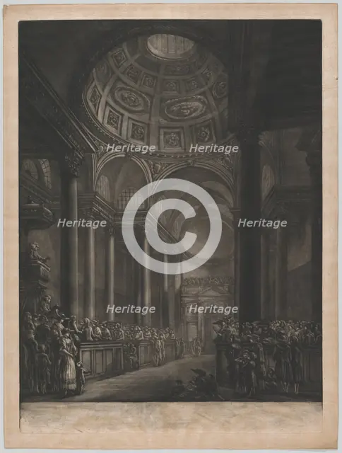 A View of the Inside of St. Stephens Walbrook, Done from the Drawing in his Majesty's ..., ca. 1767. Creator: Georges François Blondel.