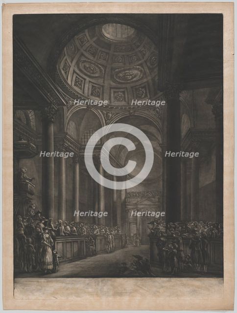 A View of the Inside of St. Stephens Walbrook, Done from the Drawing in his Majesty's ..., ca. 1767. Creator: Georges François Blondel.
