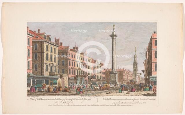 A view of the Monument erected in memory of the dreadfull fire in the year 1666', 1752. Creator: George Bickham III.