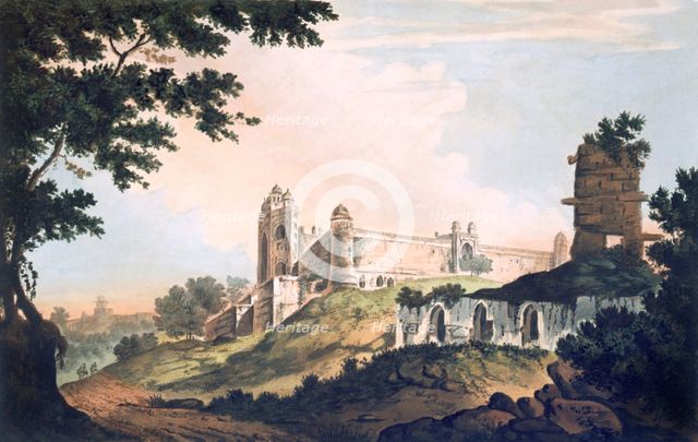 A View of the Mosque at Futtipoor Sicri, pub. 1785-88. Creator: William Hodges (1744-97).