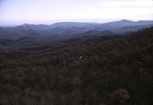 A view of the mountains along the Skyline Drive in Virginia, ca. 1940. Creator: Jack Delano