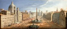 A view of the Piazza Navona, Rome, c1730. Creator: Hendrik Frans van Lint
