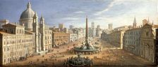 A view of the Piazza Navona, Rome, c1730. Creator: Hendrik Frans van Lint