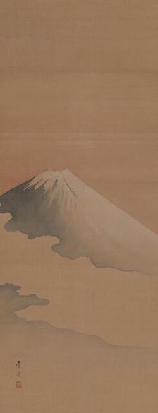 A view of the summit of Mount Fuji, 1840. Creator: Toyohiko; Okamoto (1773-1845)
