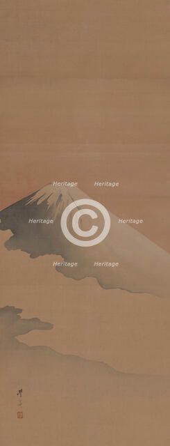 A view of the summit of Mount Fuji, 1840. Creator: Toyohiko; Okamoto (1773-1845).