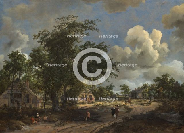 A View on a High Road, 1665. Creator: Meindert Hobbema.