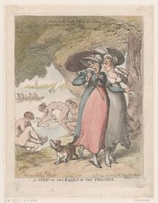 A View on the Banks of the Thames, June 18, 1807., June 18, 1807. Creator: Thomas Rowlandson