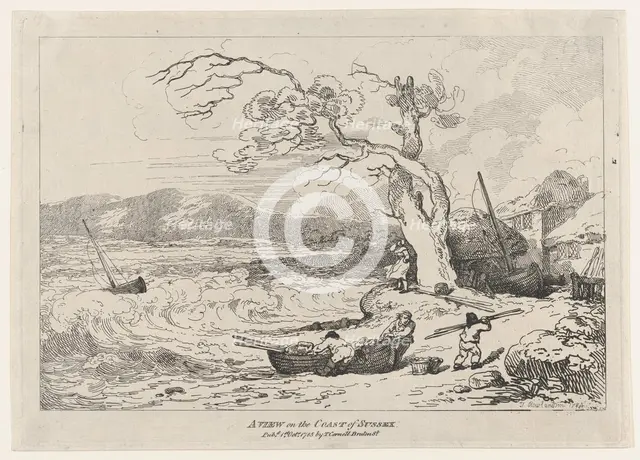 A View on the Coast of Sussex, October 1, 1785., October 1, 1785. Creator: Thomas Rowlandson.