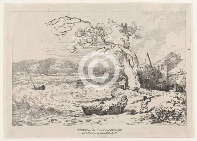 A View on the Coast of Sussex, October 1, 1785., October 1, 1785. Creator: Thomas Rowlandson.