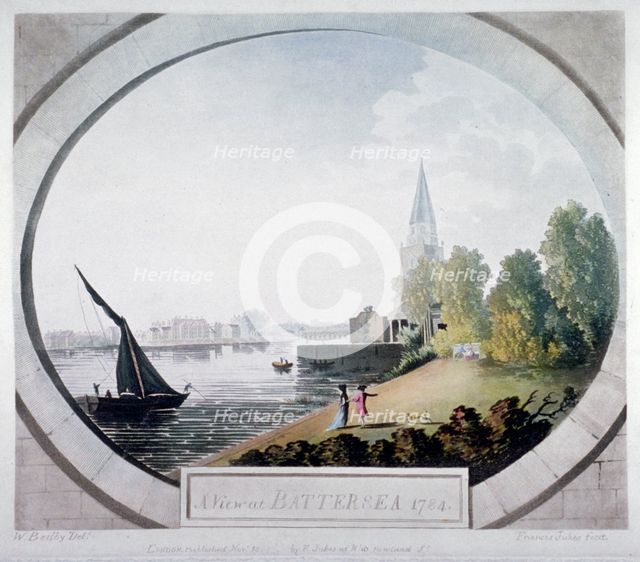 'A View at Battersea', 1784.                                Artist: Francis Jukes