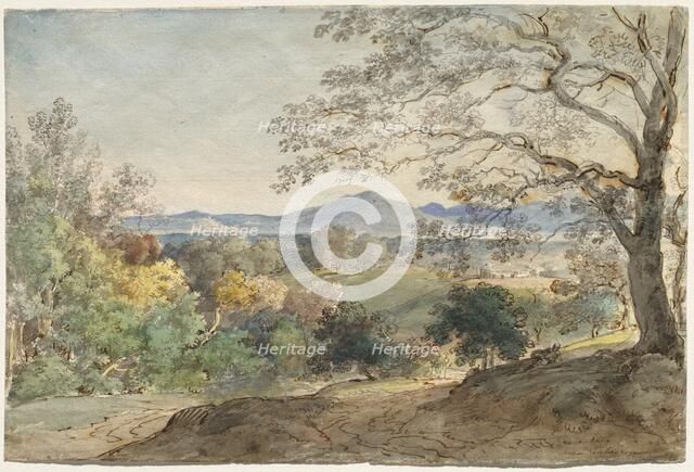 A View across the Inn Valley to the Alps and Neubeuern, c. 1790. Creator: Johann Georg von Dillis.