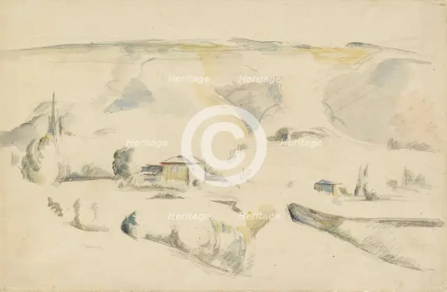 A View across a Valley, late 19th century. Artist: Paul Cezanne.