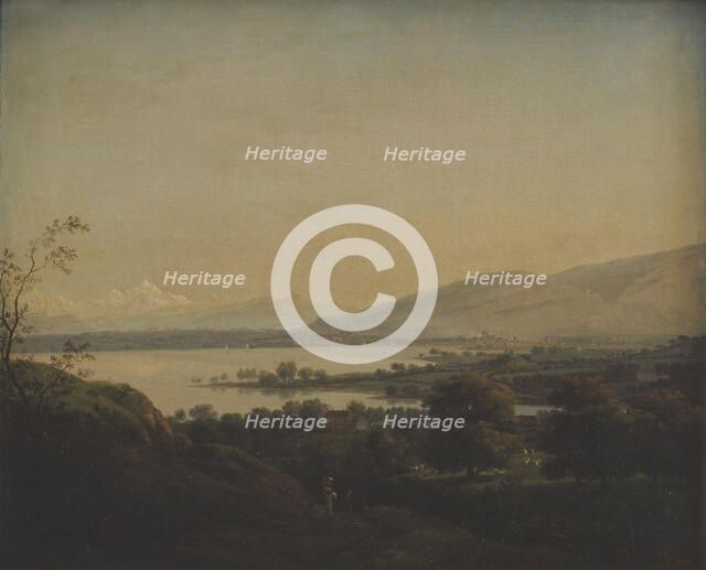 A View Across Lake Leman Towards Mont Blanc and Geneva, 1777-1778. Creator: Jens Juel.
