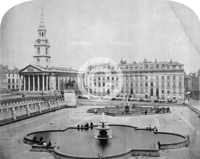 A view eastwards across Trafalgar Square, London, c1850. Artist: Roger Fenton