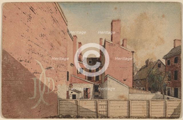 A View from an East Window in the Old Sugar House, No.3 Norris' Alley, Philadelphia, 1811. Creator: Unknown.
