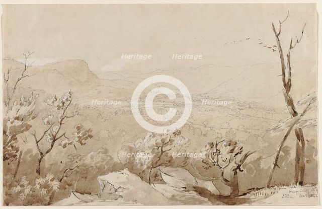 A View from Bald Mountain, Orange County, N. Y., 1843. Creator: Jasper F. Cropsey (American, 1823-1900).