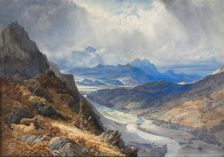 A View from Moel Cynwich: Looking Over the Vale of Afon Mawddach and Toward Cader Idris, c. 1850. Creator: William Turner (British, 1789-1862)