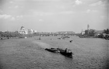 A view from Waterloo Bridge towards St Paul's Cathedral and the City of London, c1945-c1965. Artist: SW Rawlings