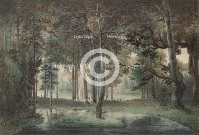 A View from the Artist's Estate, Springland, or the Elysian Bower, ca. 1800. Creator: William Russell Birch.