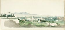 A View from the Palatine Hill, Rome, the Alban Hills in the Distance, c.1775. Creator: Carlo Labruzzi