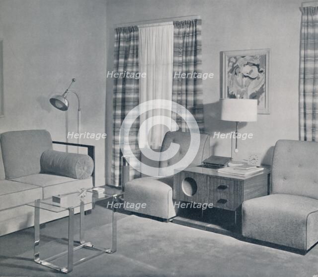 'A view in a two-room apartment in the Keeler Building, Grand Rapids, Michigan', 1935. Artist: Unknown.