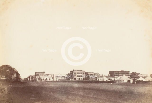 A View in Calcutta Including the Buildings of Payne and Co., the Mountain Hotel..., 1850s. Creator: Unknown.