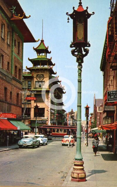 A view in Chinatown, San Francisco, California, USA, 1957. Artist: Unknown