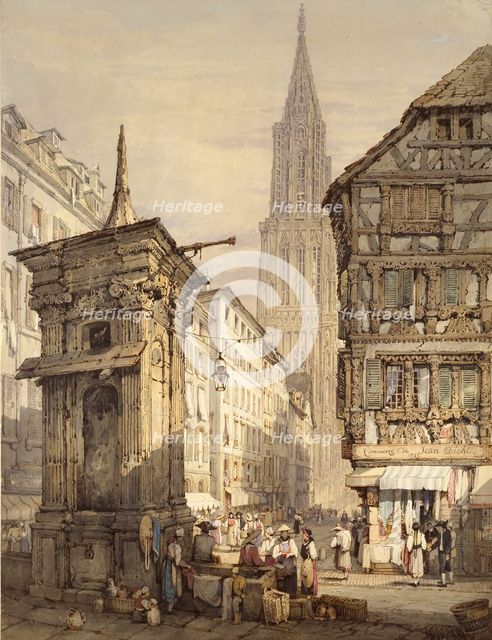 A View in Strasbourg, 1822. Artist: Samuel Prout.