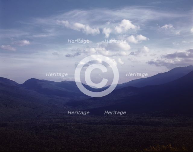 A view looking south through the White Mountains from...Pine Mountain, Gorham vicinity, N.H., 1943. Creator: John Collier.