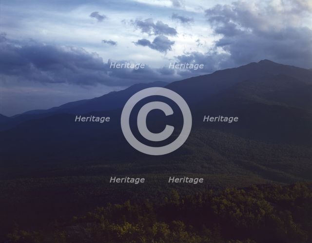 A view looking through the White Mountains from the...Pine Mountain, Gorham vicinity, N.H., 1943. Creator: John Collier.