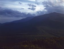 A view looking through the White Mountains from the...Pine Mountain, Gorham vicinity, N.H., 1943. Creator: John Collier