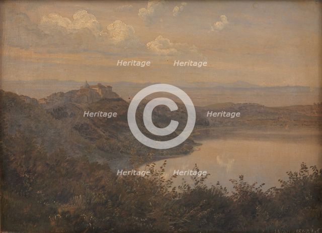 A View towards Castel Gandolfo, Italy, 1868. Creator: Janus Andreas Bartholin la Cour.