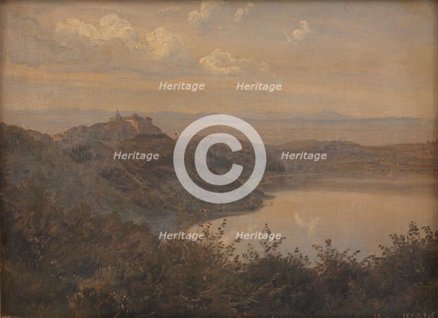 A View towards Castel Gandolfo, Italy, 1868. Creator: Janus Andreas Bartholin la Cour.