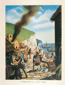 A Viking Raid on a Saxon Village 1953. Creator: CW Bacon