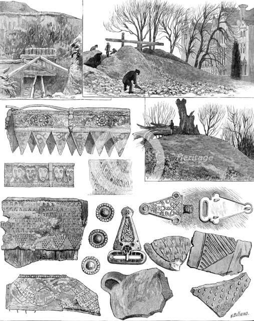 A Viking's tomb, lately discovered at Taplow Court, near Maidenhead, 1883. Creator: Unknown.