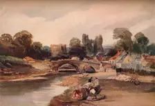 A Village on a River, with Bridge and Ruins c1824. Creator: Peter de Wint