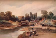 A Village on a River, with Bridge and Ruins c1824. Creator: Peter de Wint
