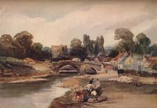 A Village on a River, with Bridge and Ruins c1824. Creator: Peter de Wint