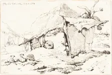 A Village Hut in India [recto], 1814/1824. Creator: George Chinnery