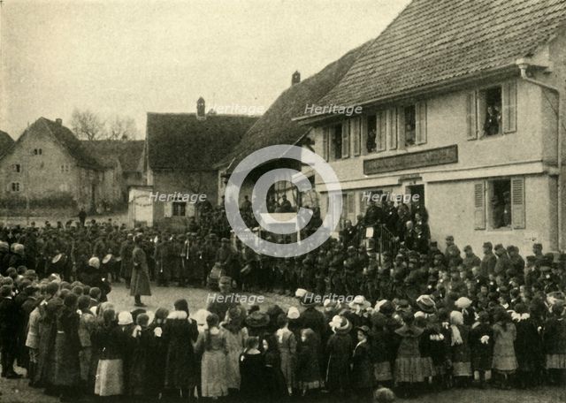 A village in Alsace is occupied by French troops, First World War, c1915, (c1920). Creator: Unknown.