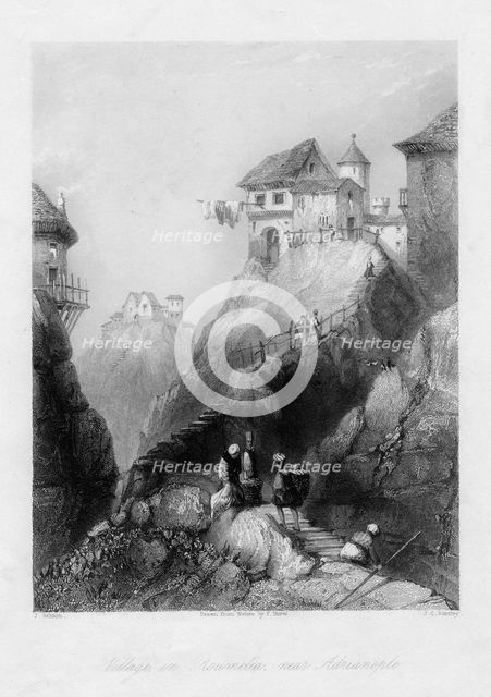 'A village in Roumelia, near Adrianople'. Artist: JC Bentley